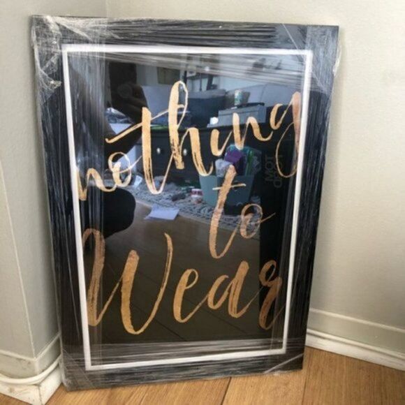 Wynwood Studio Nothing‎ To Wear Gold Framed Wall Art, Gold/Black, NWT - Picture 5 of 6